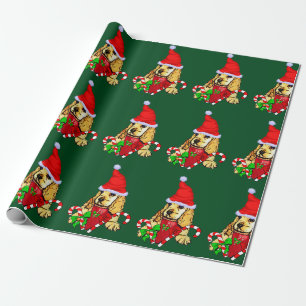 Papel De Regalo Navidad del perrito de cocker spaniel