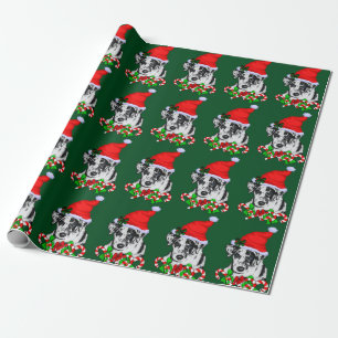 Papel De Regalo Navidad del perro del leopardo de Catahoula