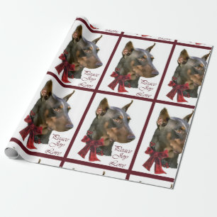Papel De Regalo Navidad del Pinscher del Doberman