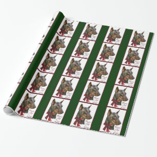 Papel De Regalo Navidad del Pinscher del Doberman