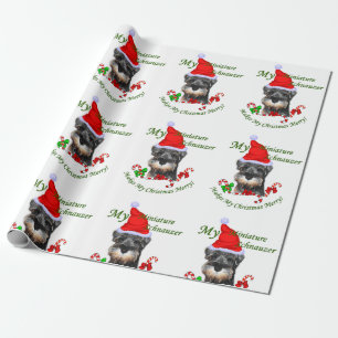 Papel De Regalo Navidad del Schnauzer miniatura feliz