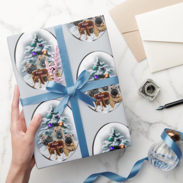 Papel De Regalo Navidad del Shar-Pei Chino (Regalar)