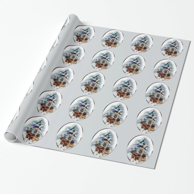 Papel De Regalo Navidad del Shar-Pei Chino (Desenrollado)
