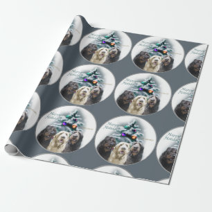 Papel De Regalo Navidad del trío de Labradoodle