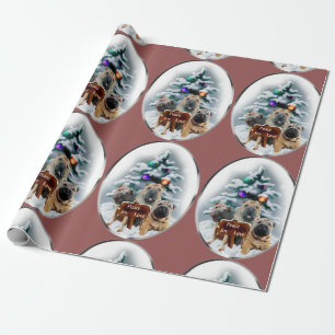Papel De Regalo Navidad del trío de Shar-pei del chino