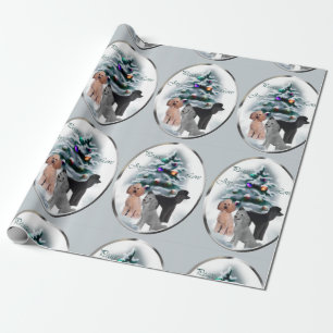 Papel De Regalo Navidad del trío del caniche