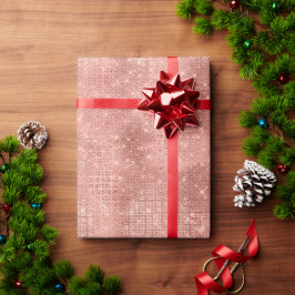 Papel De Regalo Navidad destello de oro rosa