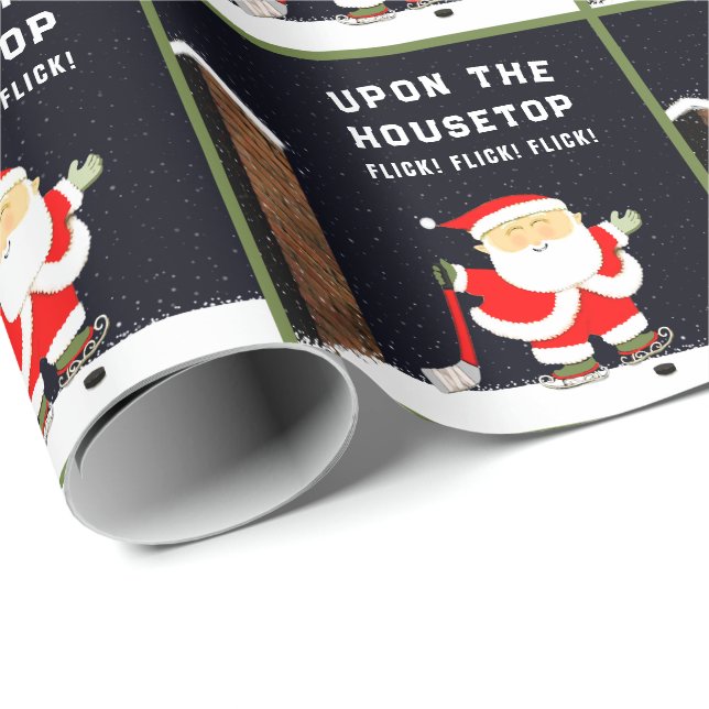 Papel De Regalo Navidad divertida de hockey (Esquina del rollo)