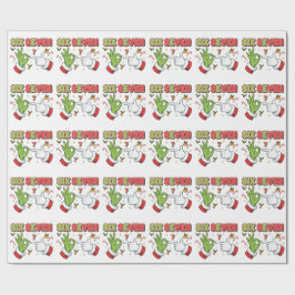 Papel De Regalo Navidad Divertida Seis Siete Monstruo Verde Fiesta