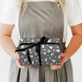 Papel de regalo Navidad Elefante Blanco (Gris)