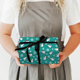Papel de regalo Navidad Elefante Blanco (verde azu