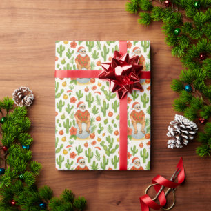 Papel De Regalo Navidad en Arizona con Santa y Cactus