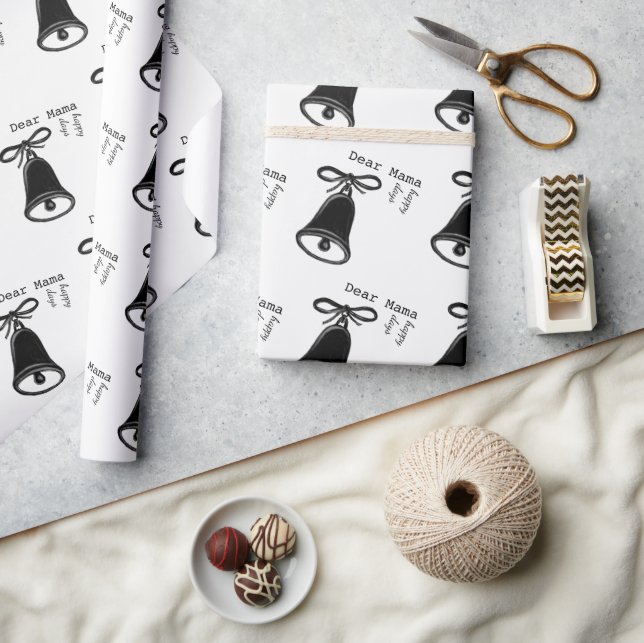 Papel De Regalo Navidad en blanco y negro (Artesanía)