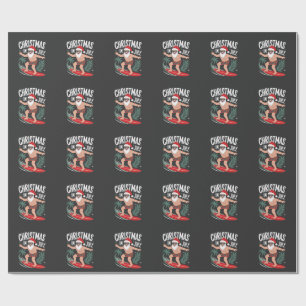 Papel De Regalo Navidad en julio divertido Santa surfista vacacion