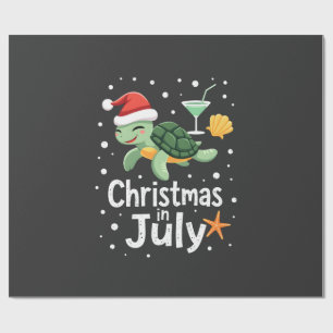Papel De Regalo Navidad En Julio Tortuga Verano Xmas Tortuga Mujer
