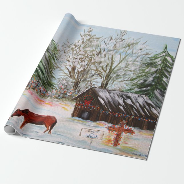 Papel De Regalo Navidad en la granja (Desenrollado)