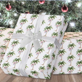 Papel De Regalo Navidad en la playa de palmeras tropicales