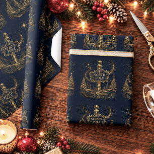 Papel De Regalo Navidad en las Estrellas Polo Norte