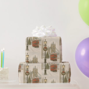 Papel De Regalo Navidad en Londres Regalo para Viajero Fiesta