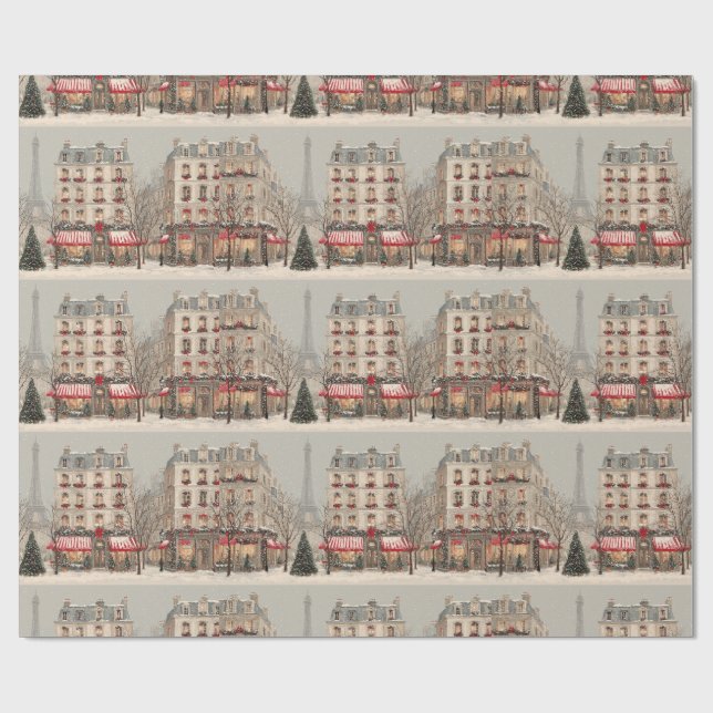 Papel De Regalo Navidad en París (Superficie plana)