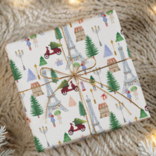 Papel De Regalo Navidad en París en la Ciudad de las Luces Fiesta