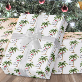 Papel De Regalo Navidad en Playa Tropical