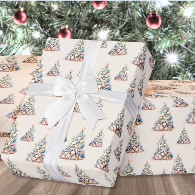 Papel De Regalo Navidad en Shell Beach (Shell Beach Christmas Wrapping Paper )