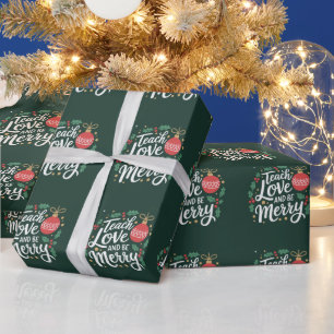 Papel De Regalo Navidad Enseña Amor Y Alégrate Navidad Maestro