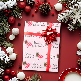 Papel De Regalo Navidad Eres Mi Humano Favorito Rosa Navidad