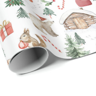 Papel De Regalo Navidad escandinava bosque maravilla invernal