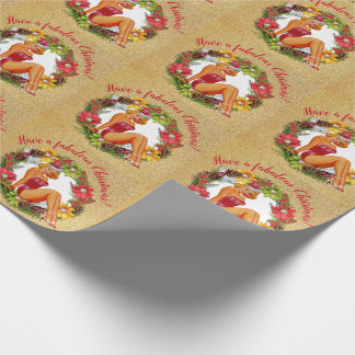 Papel De Regalo Navidad fabuloso de la guirnalda modela retra