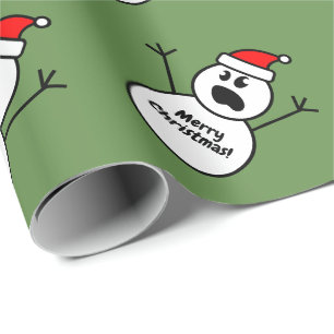 Papel De Regalo Navidad fantasmagórico divertido del muñeco de