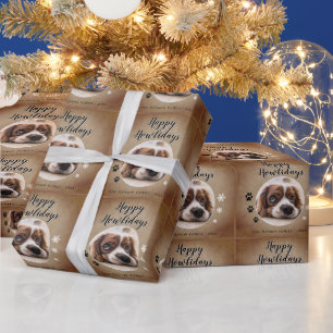 Papel De Regalo Navidad Feliz CómoLidays Perro Foto Fiesta Navideñ