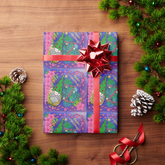 PAPEL DE REGALO NAVIDAD FEROSA PERSONALIZADA CON ÁRBOL DE GNOME XM (Regalo de vacaciones)