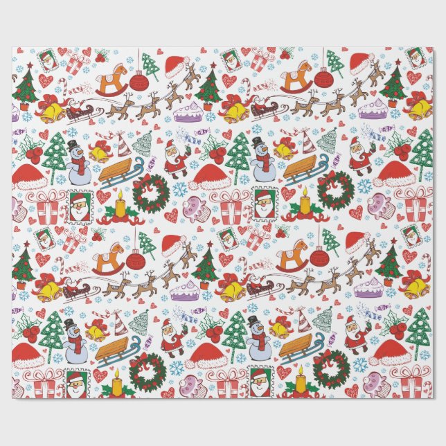Papel De Regalo Navidad Festiva  (Superficie plana)