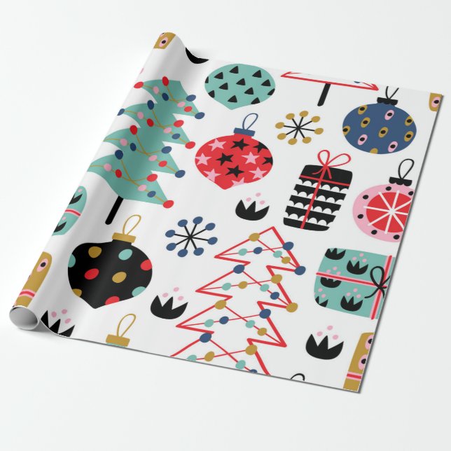 Papel De Regalo navidad festivo de los días de fiesta del modelo (Desenrollado)