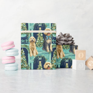 Papel de Regalo Navidad Goldendoodle Vignette