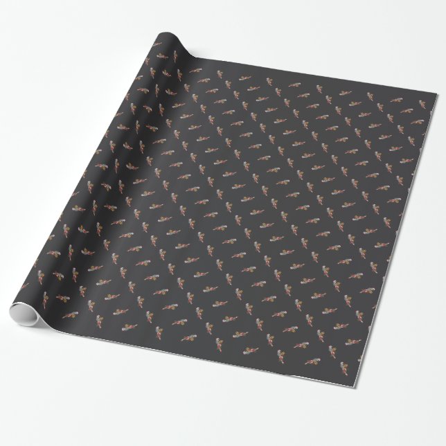 Papel De Regalo Navidad gris africana (Desenrollado)