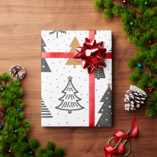 Papel de Regalo Navidad Invierno Árbol de Navidad