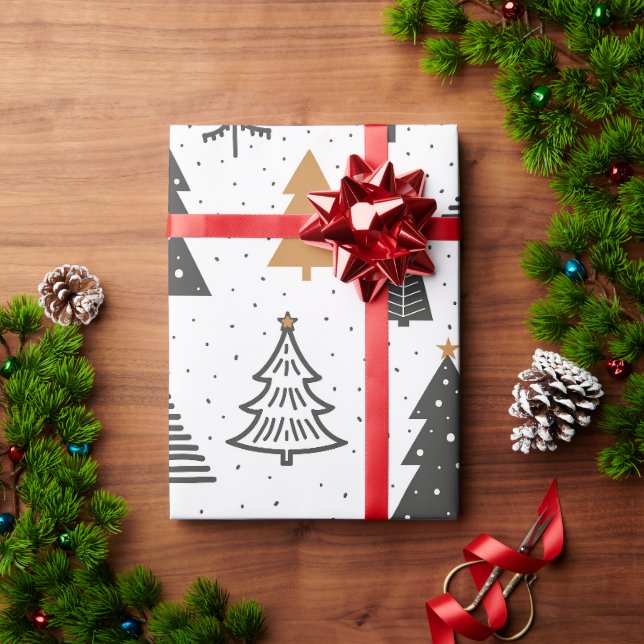 Papel de Regalo Navidad Invierno Árbol de Navidad (Regalo de vacaciones)