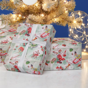 Papel De Regalo Navidad, Juguetes Antiguos, Media, Bastón de Caram