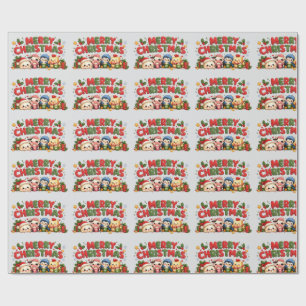 Papel De Regalo Navidad Kawaii Feliz
