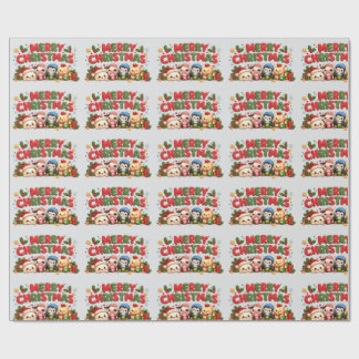 Papel De Regalo Navidad Kawaii Feliz