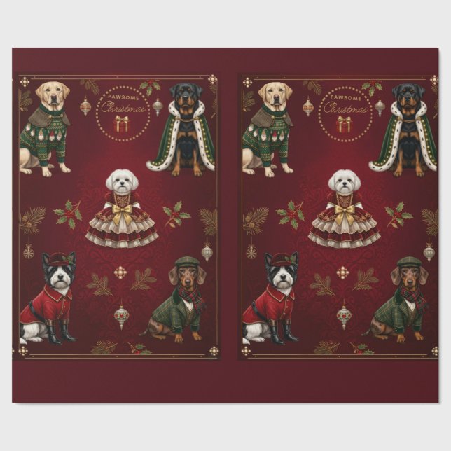 Papel De Regalo Navidad Mate Pawsome (Costura)