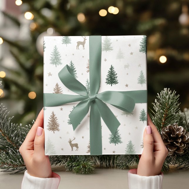 Papel De Regalo Navidad Mínima Bosque (Subido por el creador)