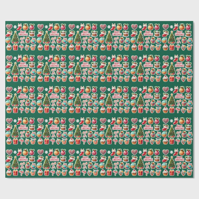 Papel De Regalo Navidad moderna y elegante  (Superficie plana)