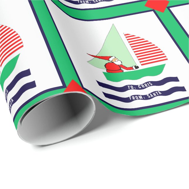 Papel De Regalo Navidad Navegando (Esquina del rollo)