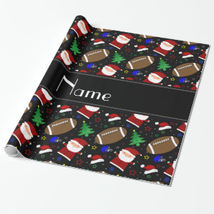Papel De Regalo Navidad negro conocido personalizado del fútbol