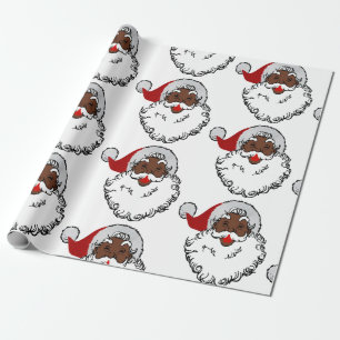 Papel De Regalo navidad negro santa claus