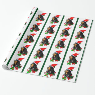 Papel De Regalo Navidad negro y del moreno del Coonhound